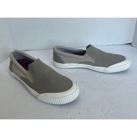 NWT L.L. Bean Men’s Gray and White Slip On Canvas Comfort Sneaker Shoes Sz 10.5M - Picture 2 of 11